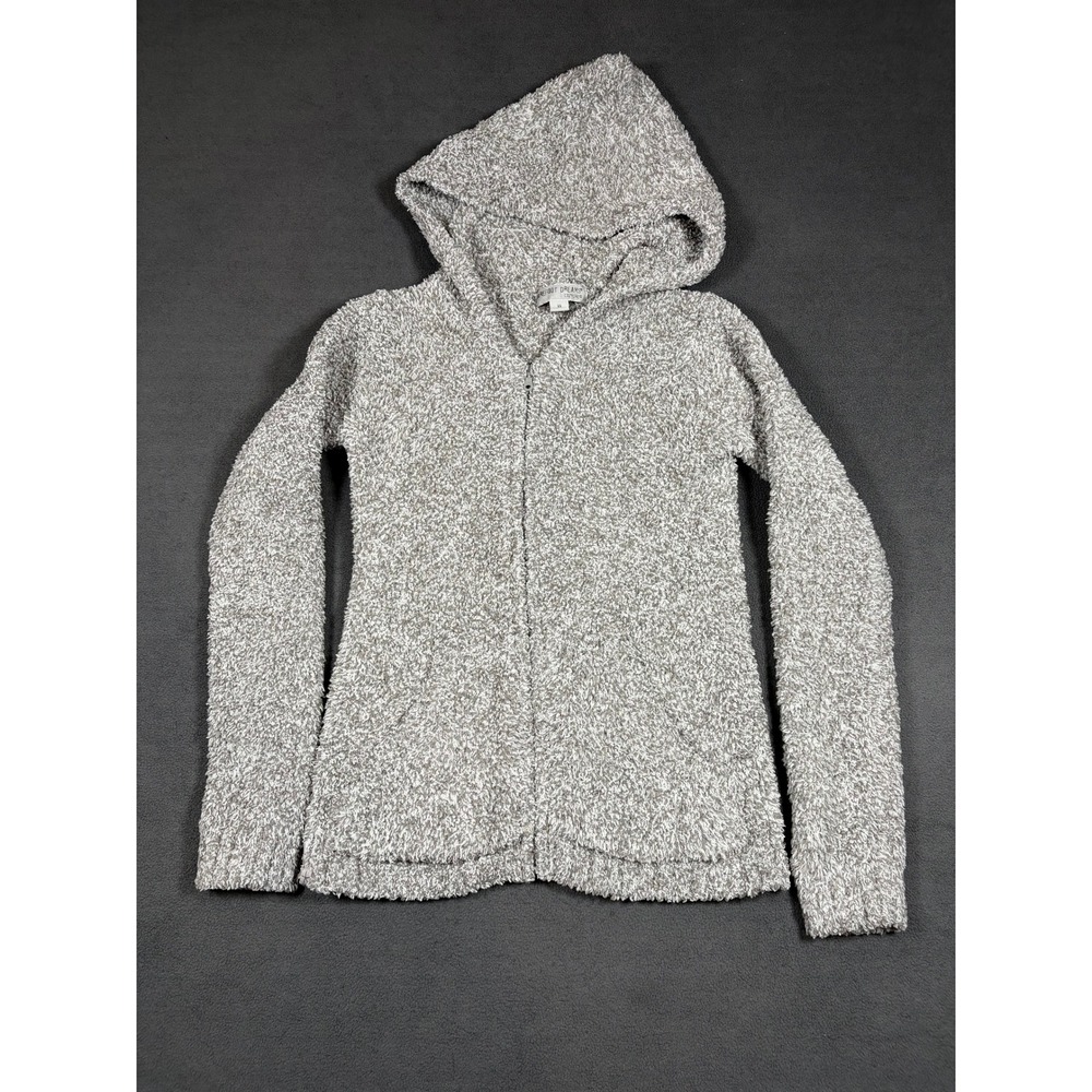 Barefoot Dreams Hoodie Womens XS Gray CozyChic Knit Zip Up 665